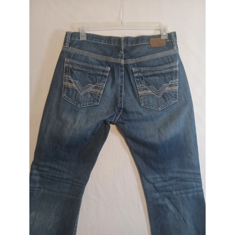BKE Buckle Derek Jeans Men's Straight Leg Light Wash Cotton Blend Stretch 34Rx32